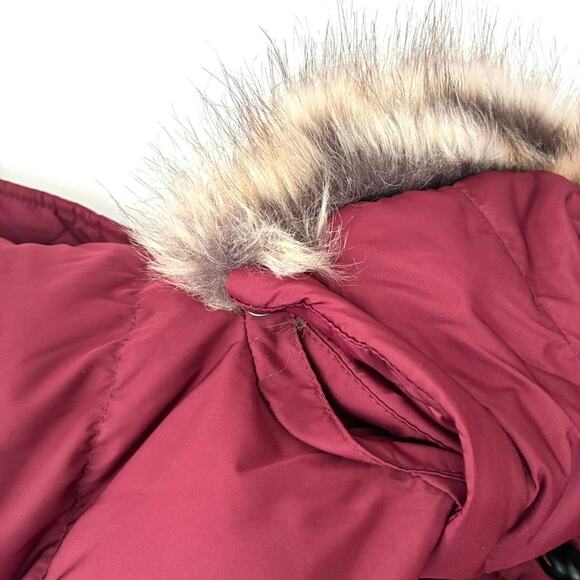 Lands' End Women's Wine Red Hooded Down Zip Puffer Coat - Plus 2X Petite - Picture 7 of 10